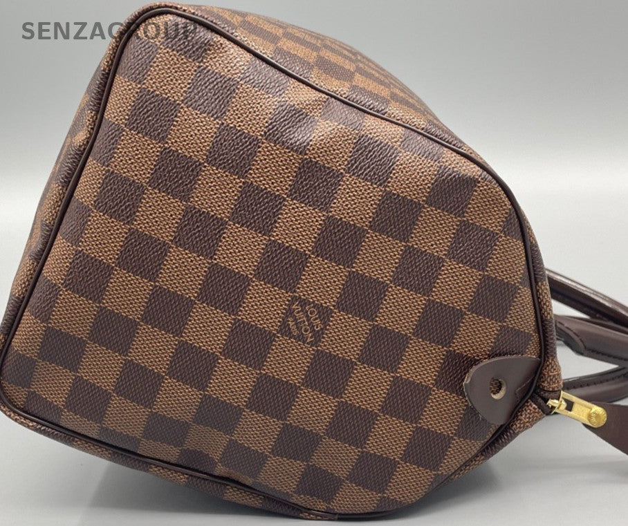 Louis Vuitton Speedy Top Handle Bag Brown Gold Used Women Classic Designer