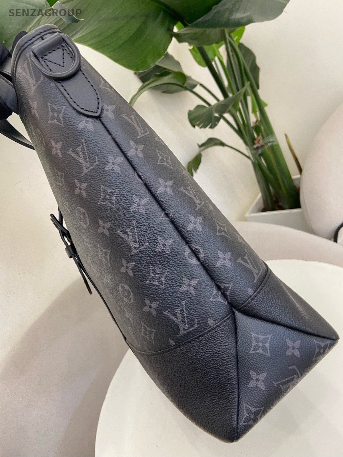 Louis Vuitton Saumur Tote Monogram Top Handle Bag Black Unisex Adults Classic