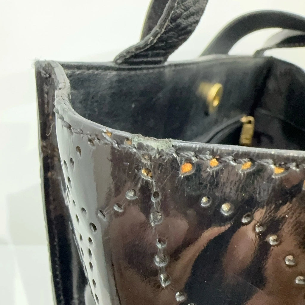 CHANEL Camellia Hollow Black Gold Handbag For Women