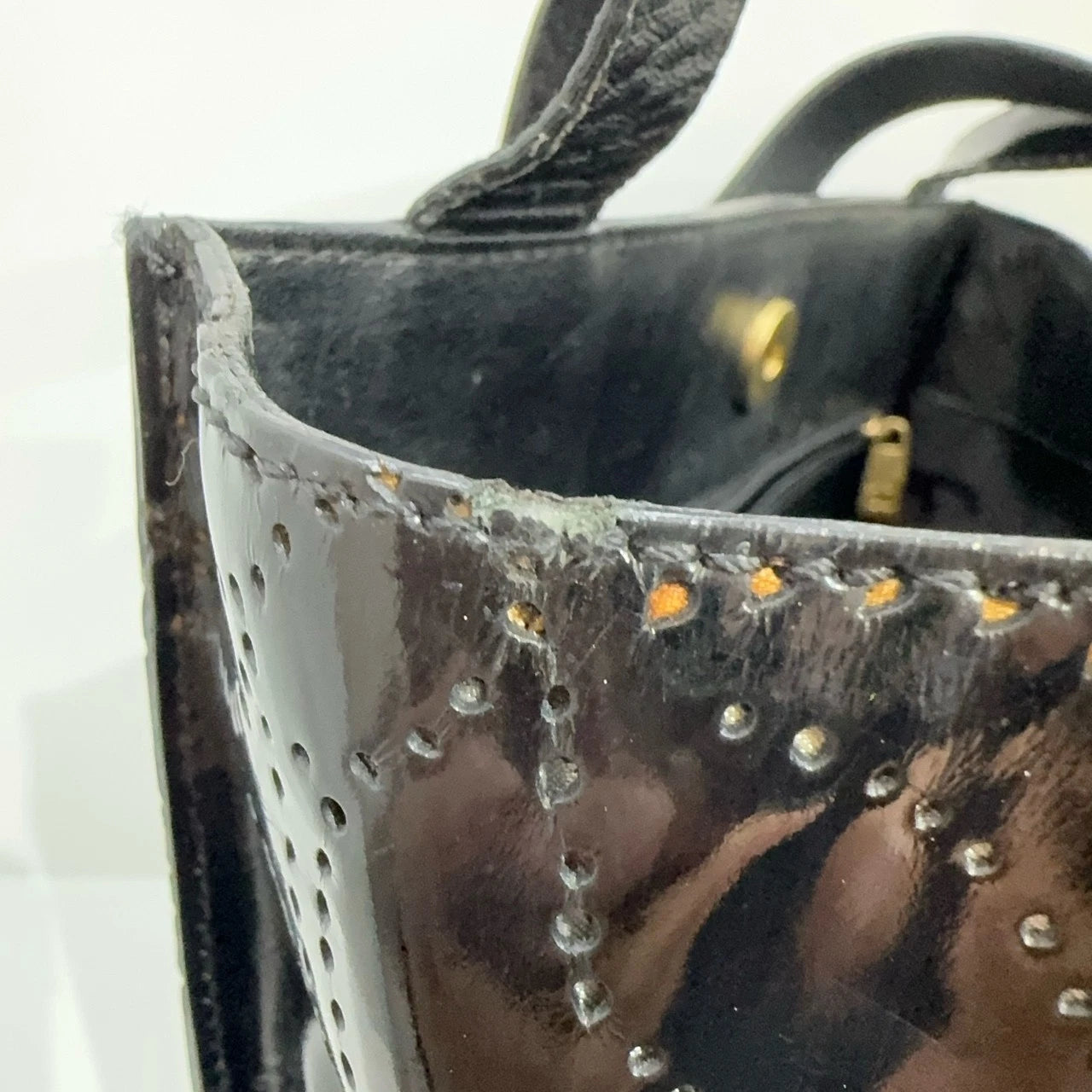 CHANEL Camellia Hollow Black Gold Handbag For Women