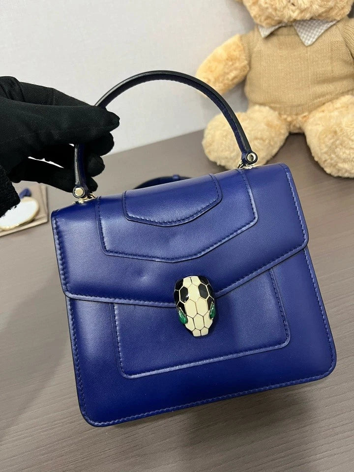 Bvlgari Leather Serpenti Accordion Crossbody Bag For Women