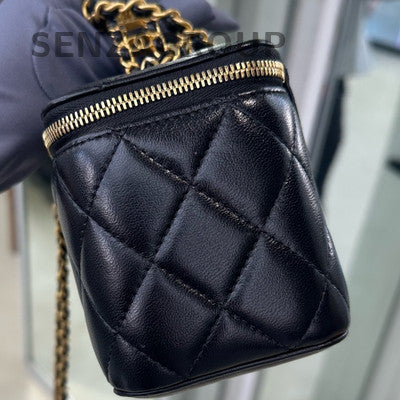 Chanel 24C Letter Handle Black Gold Lambskin Chain Shoulder Crossbody Bag