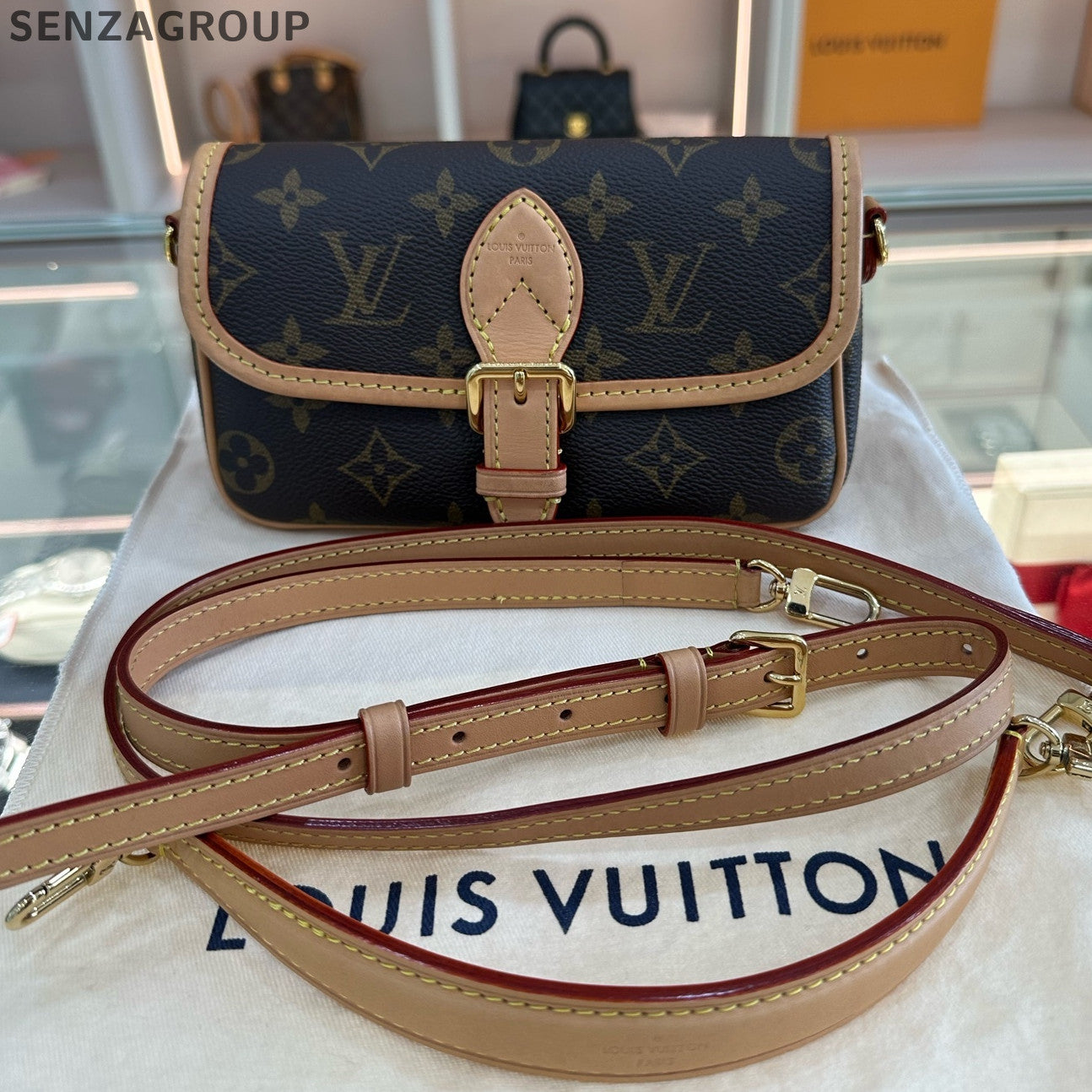 Louis Vuitton NANO Fagotti Monogram Shoulder Crossbody Bag Brown Classic Women