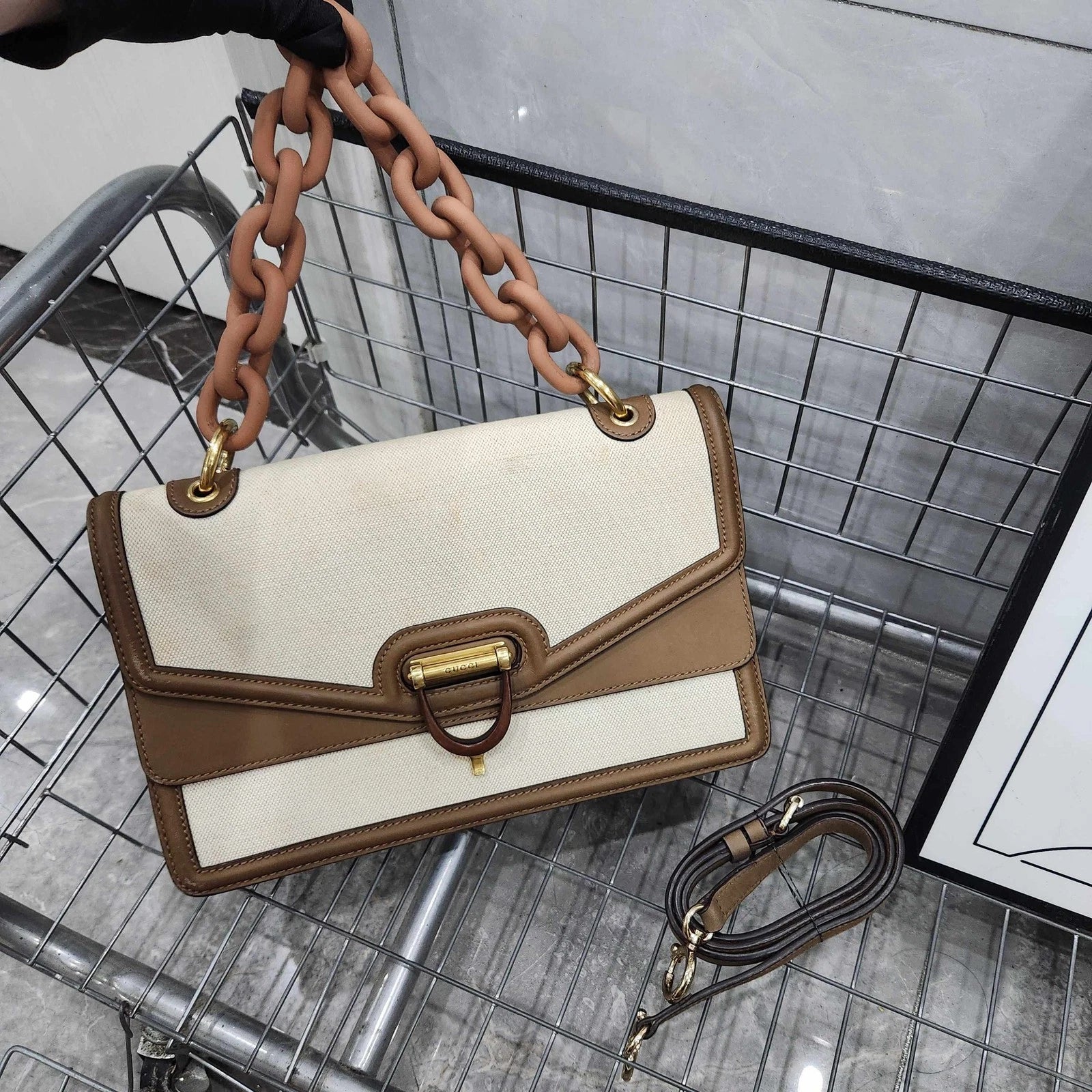 Gucci Canvas Messenger Shoulder Handbag For Women