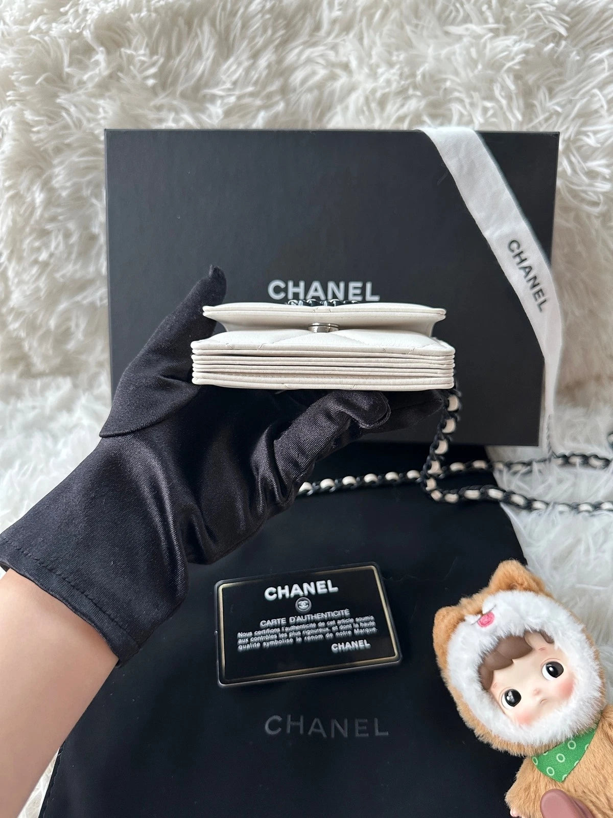 CHANEL 19 Mini Black White Panda Leather Crossbody For Women