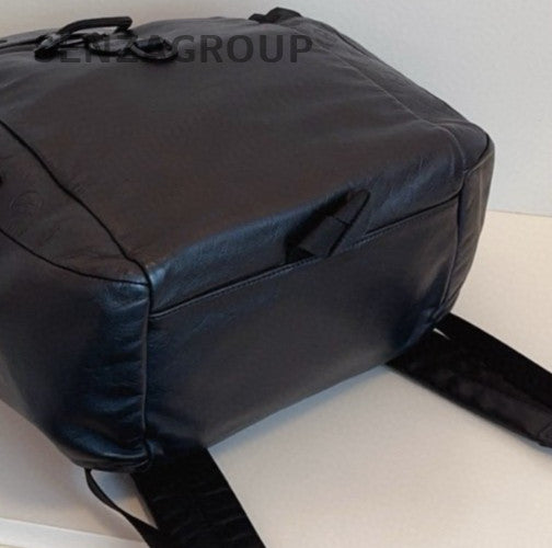 Louis Vuitton Discovery Calfskin Leather Backpack Black Unisex Adults Classic