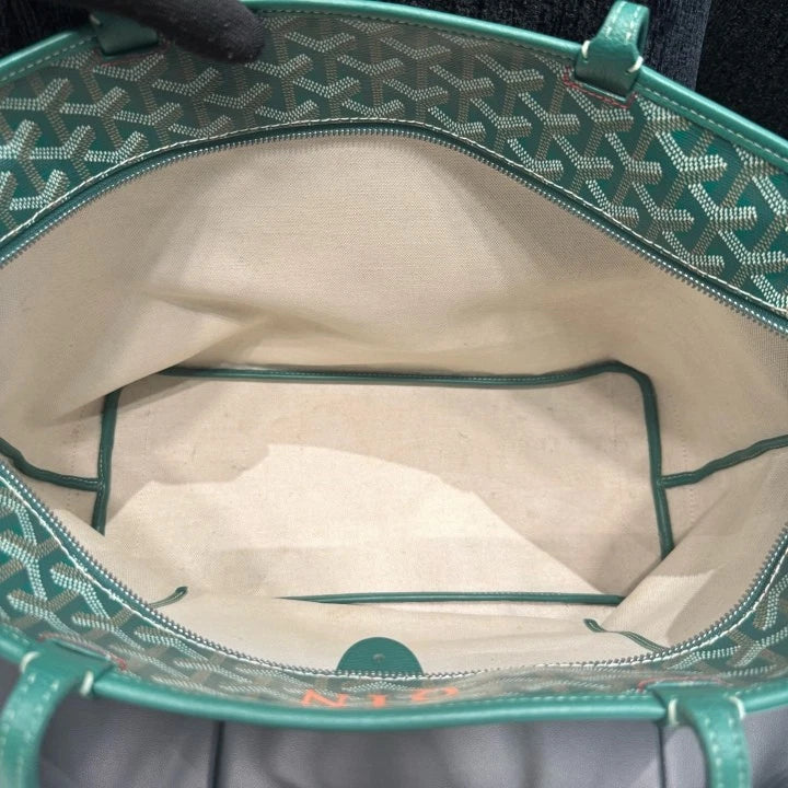 Goyard Monogram Tote MM Shoulder Bag Green Women D