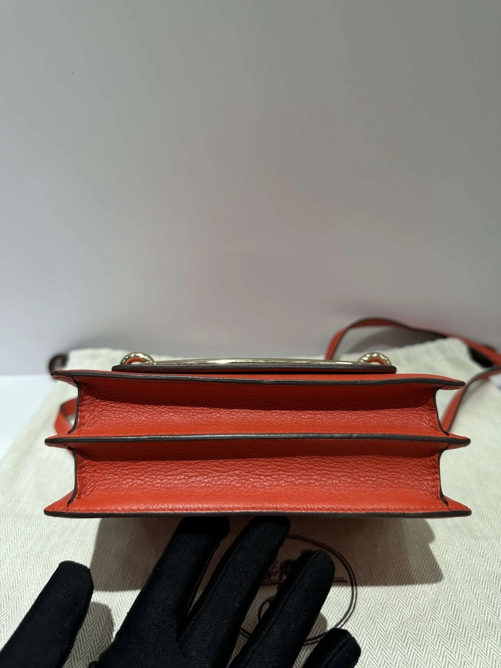 Hermes Mini Roulis19 Orange Crossbody Bag For Women