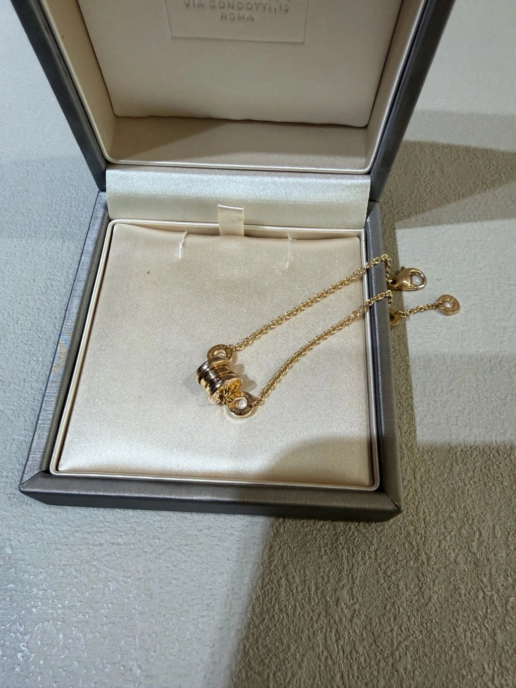 Excellent BVLGARI B.zero1 Series Spiral Spring Bracelet 18k Rose Gold 5.9-6.7In