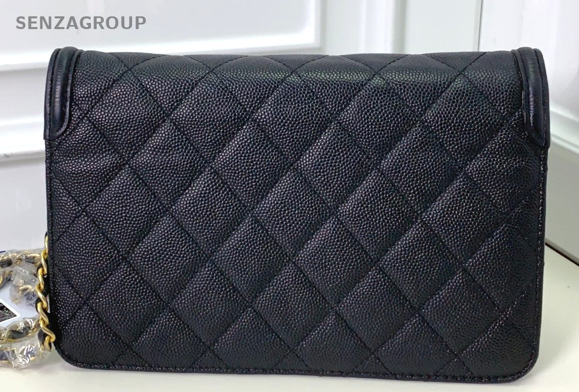 CHANEL CC Woc Chain Calfskin Shoulder bag Crossbody Women Black