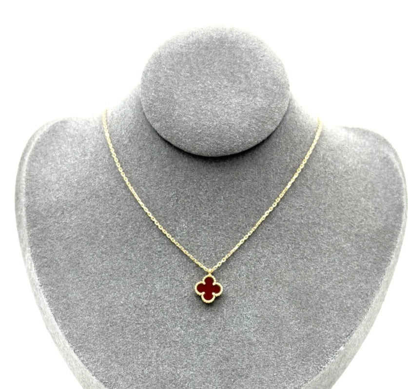 Van Cleef &amp; Arpels Sweet Alhambra Necklace 18K Rose Gold with Red Carnelian