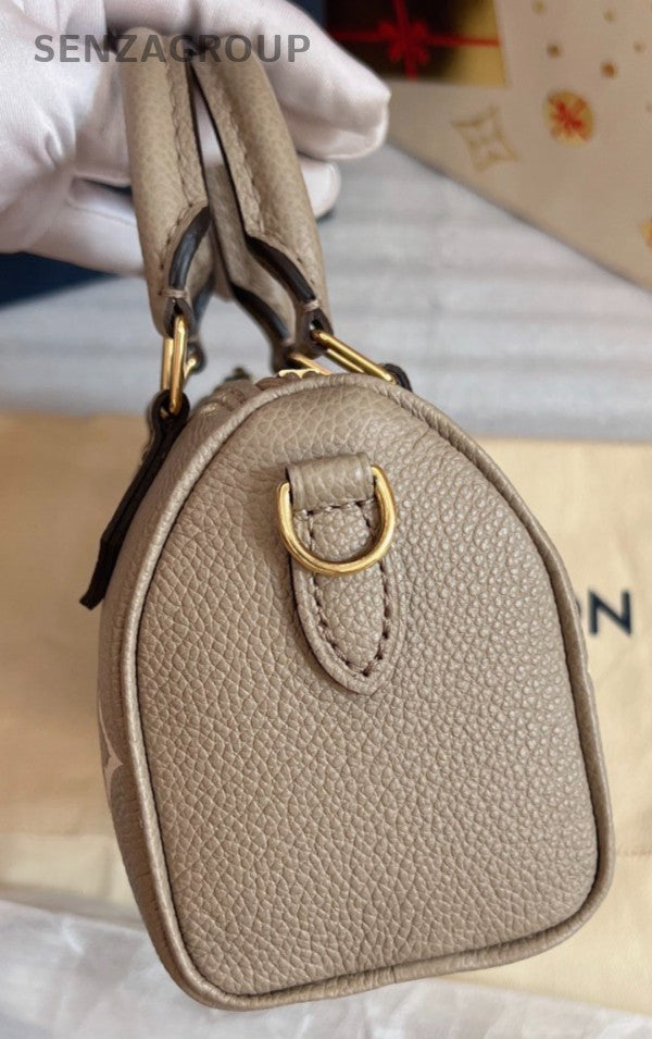 Louis Vuitton Speedy NANO Elephant Gray Handbag 2WAY Crossbody Almost Brand NEW