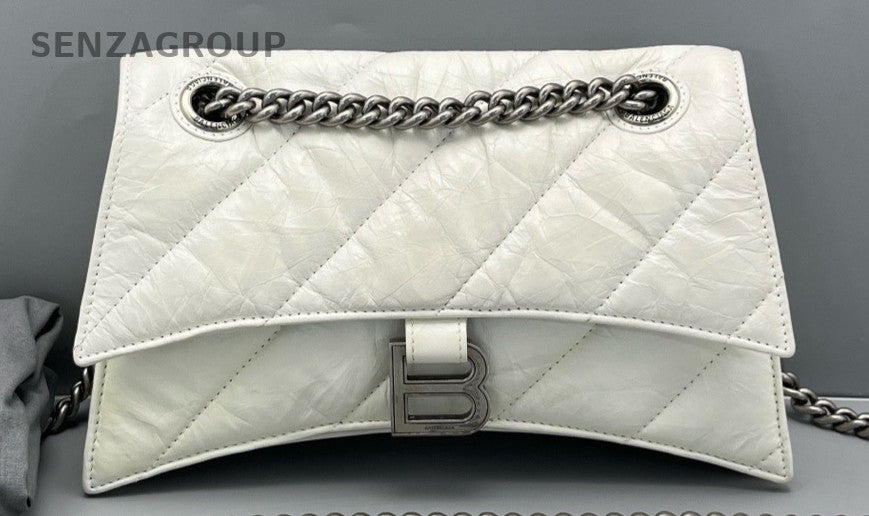 Balenciaga crush PM Shoulder Crossbody Bag White Women