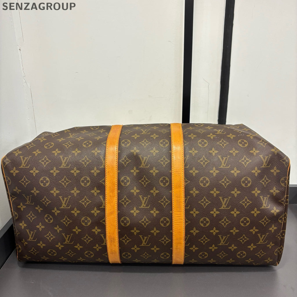 Louis Vuitton Monogram Keepall 55 Travel Bag Brown Classic Unisex