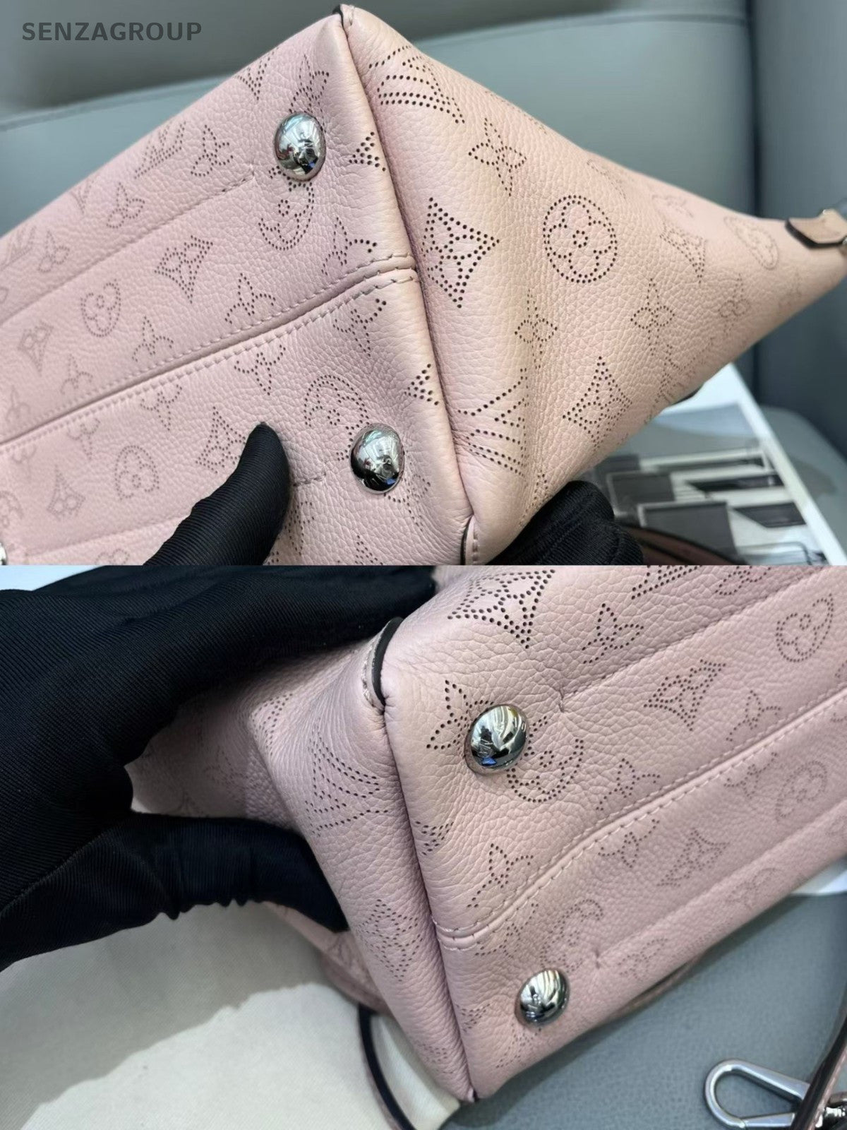 Louis Vuitton Hina Monogram Top Handle 2way Shoulder Handbag Pink Women