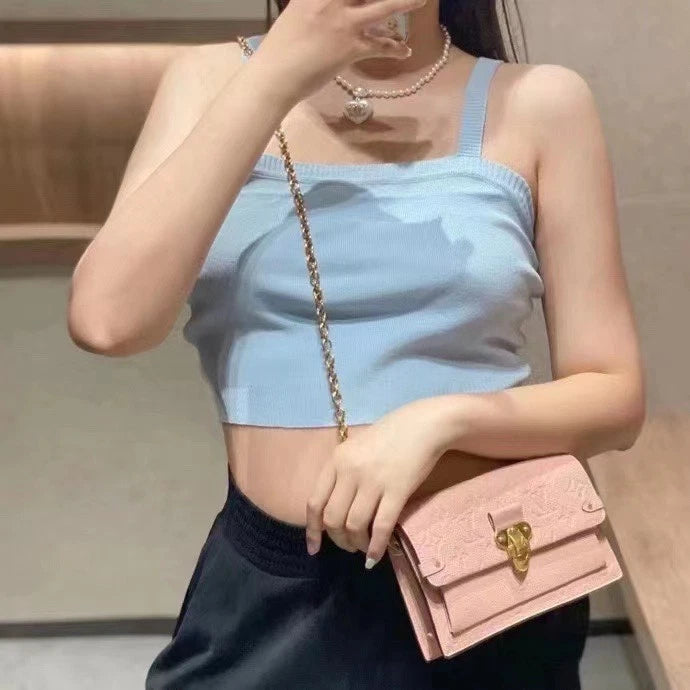 Louis Vuitton Vavin WOC Chain Shoulder Crossbody Pink Gold Women Classic