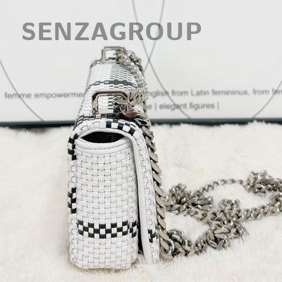 Burberry Chain Shoulder Crossbody Bag White Silver Classic Women Fashion