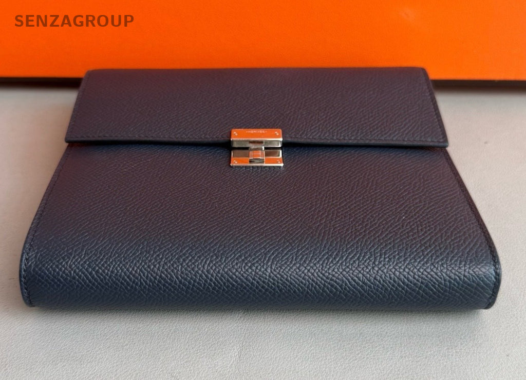Hermès Clic 16 Epsom Leather Shoulder Crossbody Bag Women Blue Almost Brand new