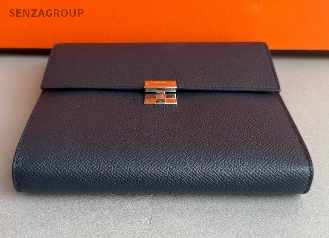 Hermès Clic 16 Epsom Leather Shoulder Crossbody Bag Women Blue Almost Brand new
