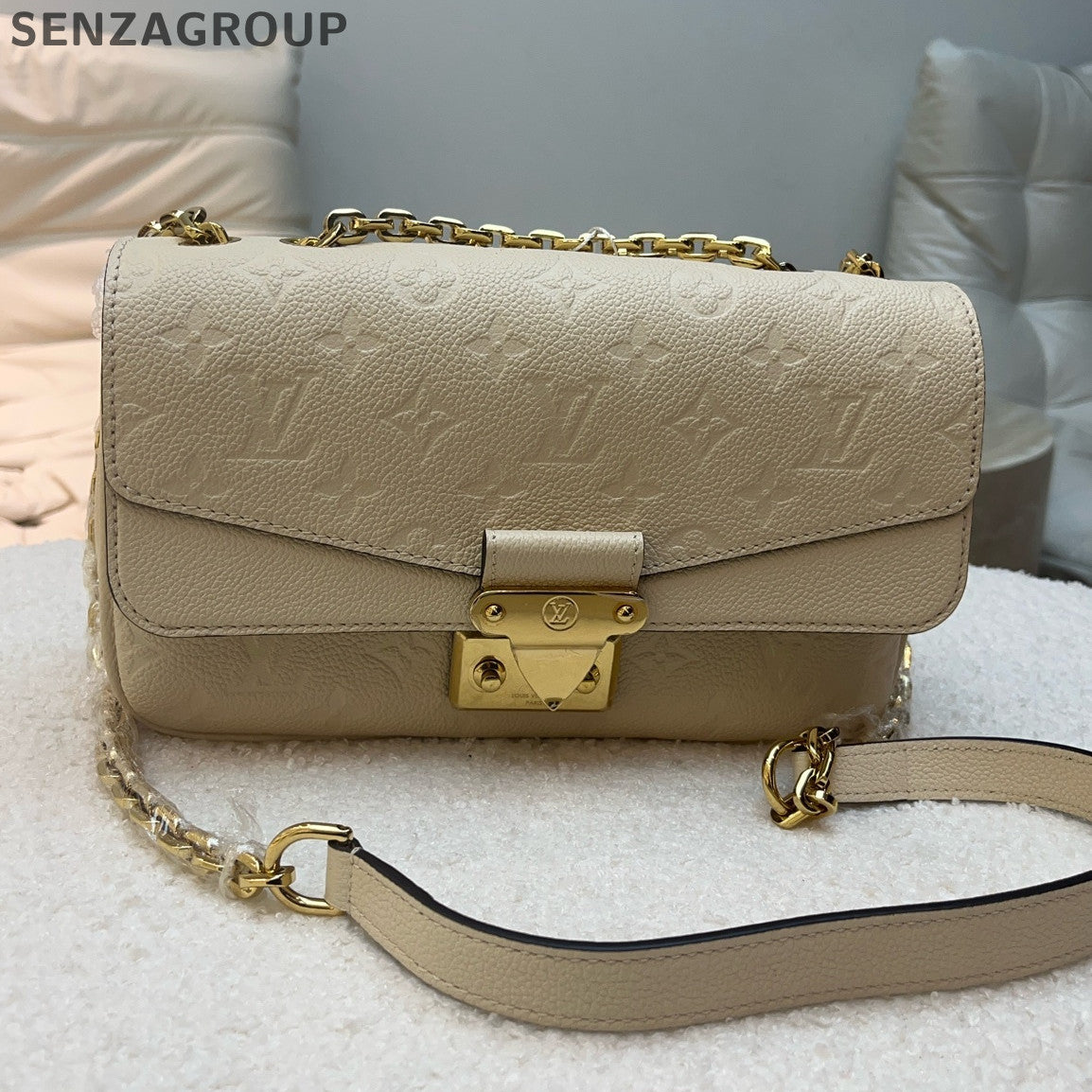 Louis Vuitton Monogram Messenger Bag with Silver Chain Strap - Women's Classic