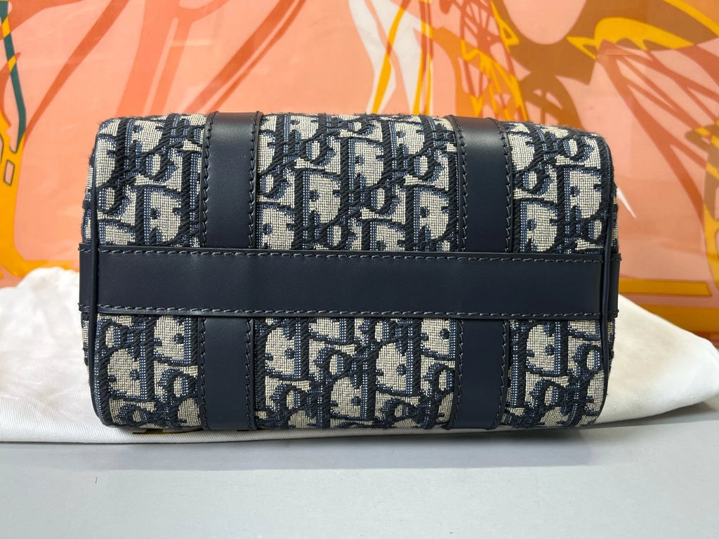 Dior Women's Embroidered Oblique Groove 20 Boston Crossbody Shoulder Handbag