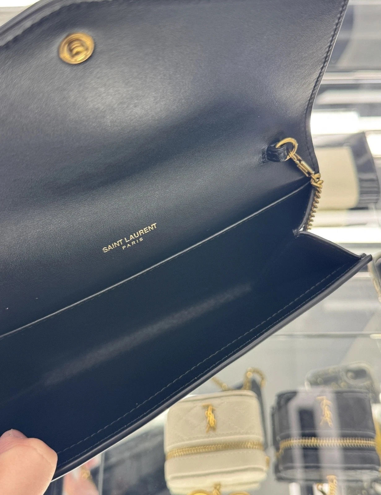 Saint Laurent Uptown Patent Leather Envelope Shoulder Crossbody Women