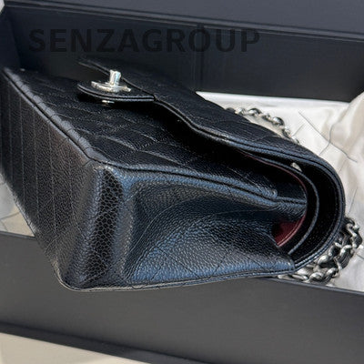 Chanel Black Silver Small CF Chain Quilted Shoulder Crossbody Bag