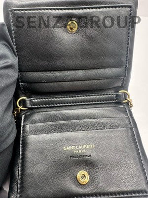 Saint Laurent Black Gold Lambskin Shoulder Crossbody Chain Bag Classic