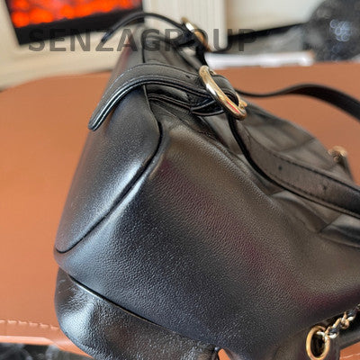 Chanel Duma Small Black Gold Calfskin Quilted Backpack - Classic Women's