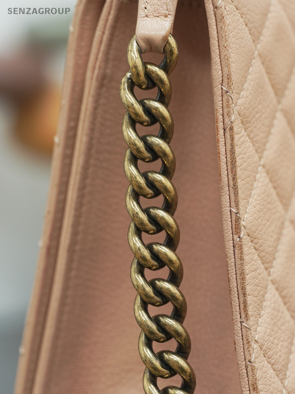 CHANEL Top Handle Diamond pattern Handbag Pink Gold Shoulder bag