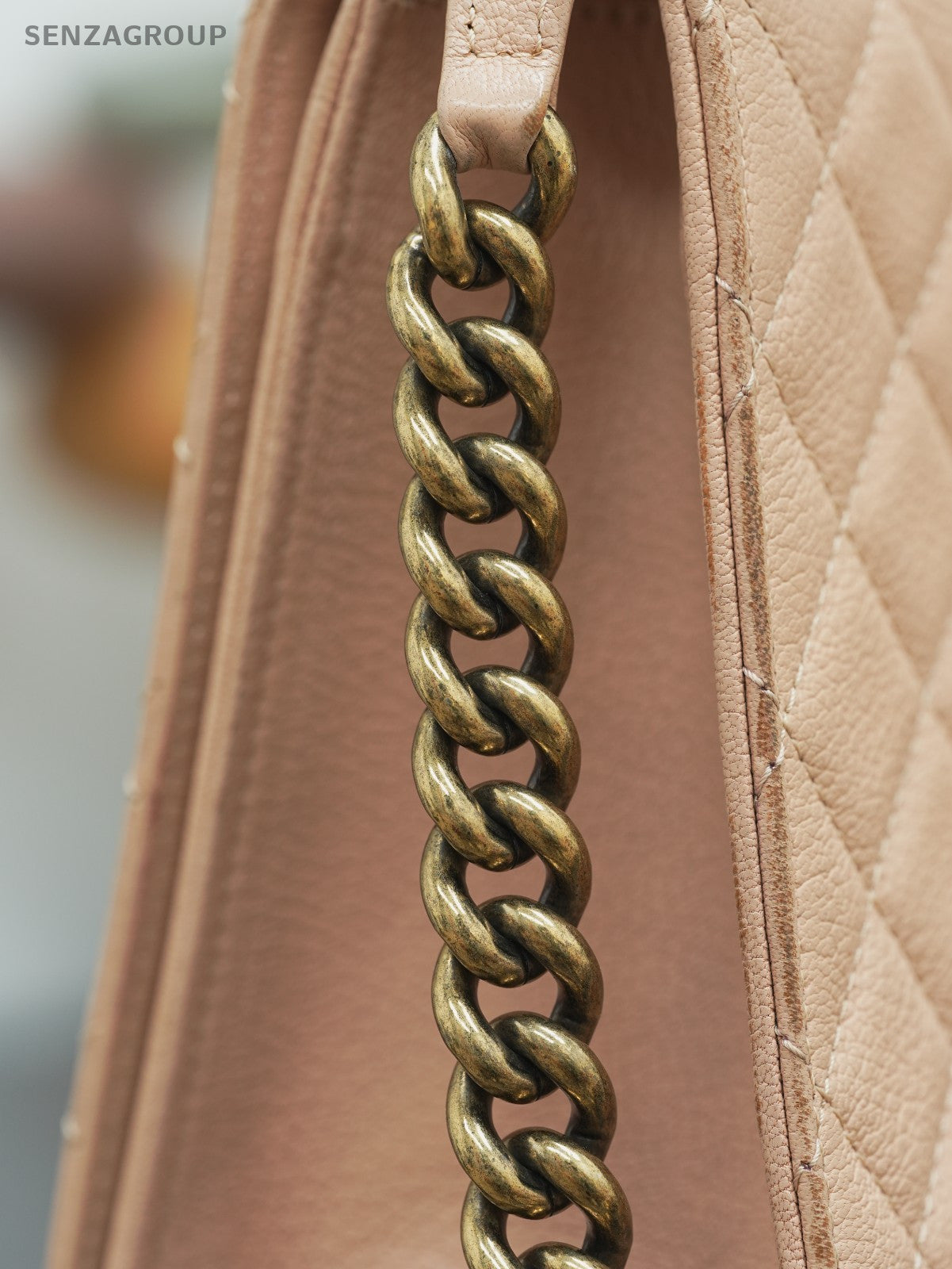 CHANEL Top Handle Diamond pattern Handbag Pink Gold Shoulder bag