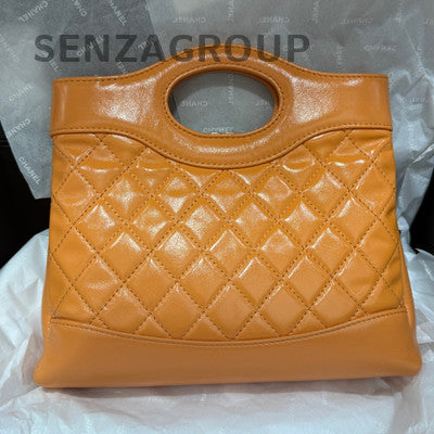 Chanel 31 Mini Bag Orange Gold Hardware Calfskin Chain Shoulder Crossbody