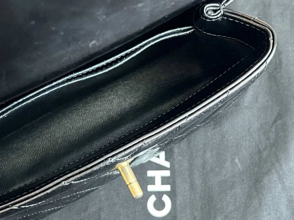 CHANEL Black Gold Coco Handle Small Top Handle Bag For Women