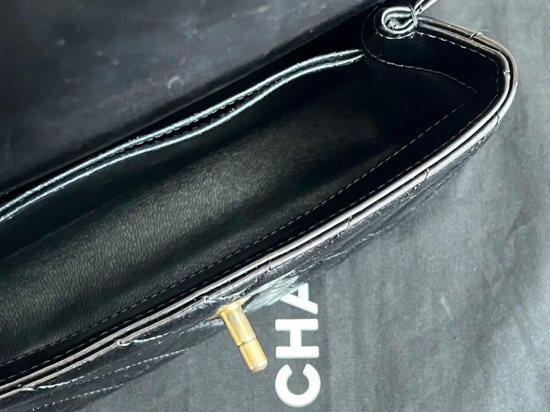 CHANEL Black Gold Coco Handle Small Top Handle Bag For Women