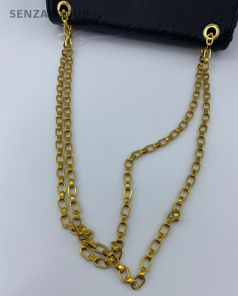 Louis Vuitton Germain Chain Monogram Shoulder Bag Black Gold Women Classic