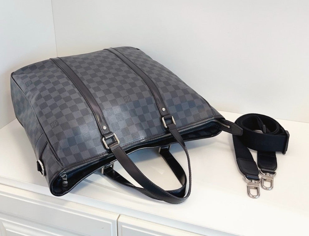Louis Vuitton Tadao Top Hanlde Shoulder Bag Black Unisex Adults
