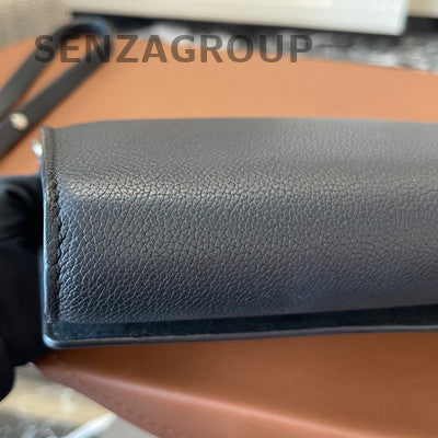 Louis Vuitton Lockme Leather Tote Shoulder Bag Black Silver Women Classic