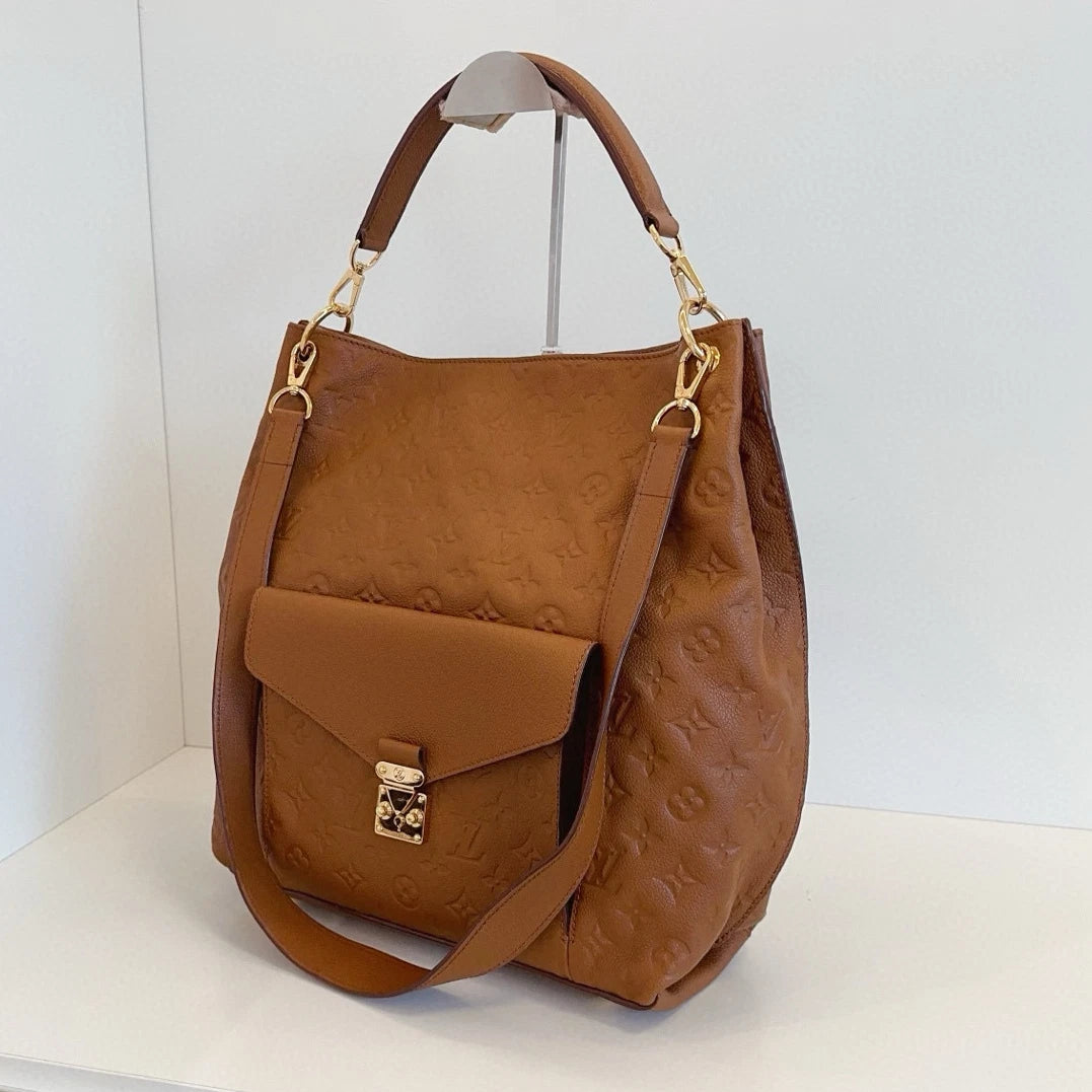 Louis Vuitton Métis Hobo 3Ways Top Handle Shoulder Crossbody Brown Gold Women