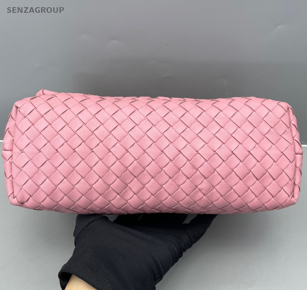 Bottega Veneta Intrecciato Olympia Chain Shoulder Bag Pink Gold Women Classic