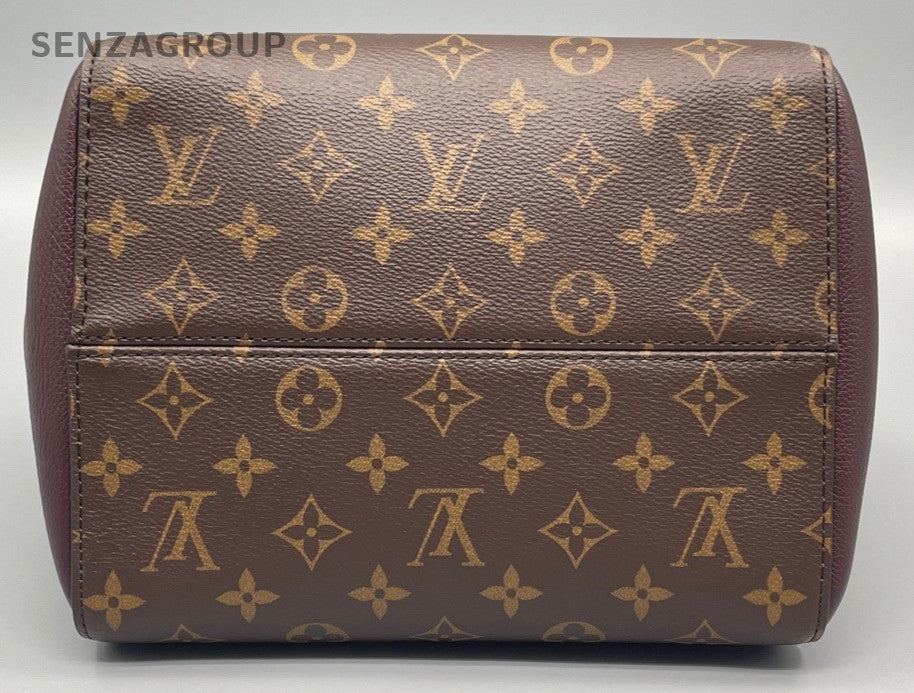 Louis Vuitton Monogram Fold Tote Handbag Crossbody Brown Gold Women Classic