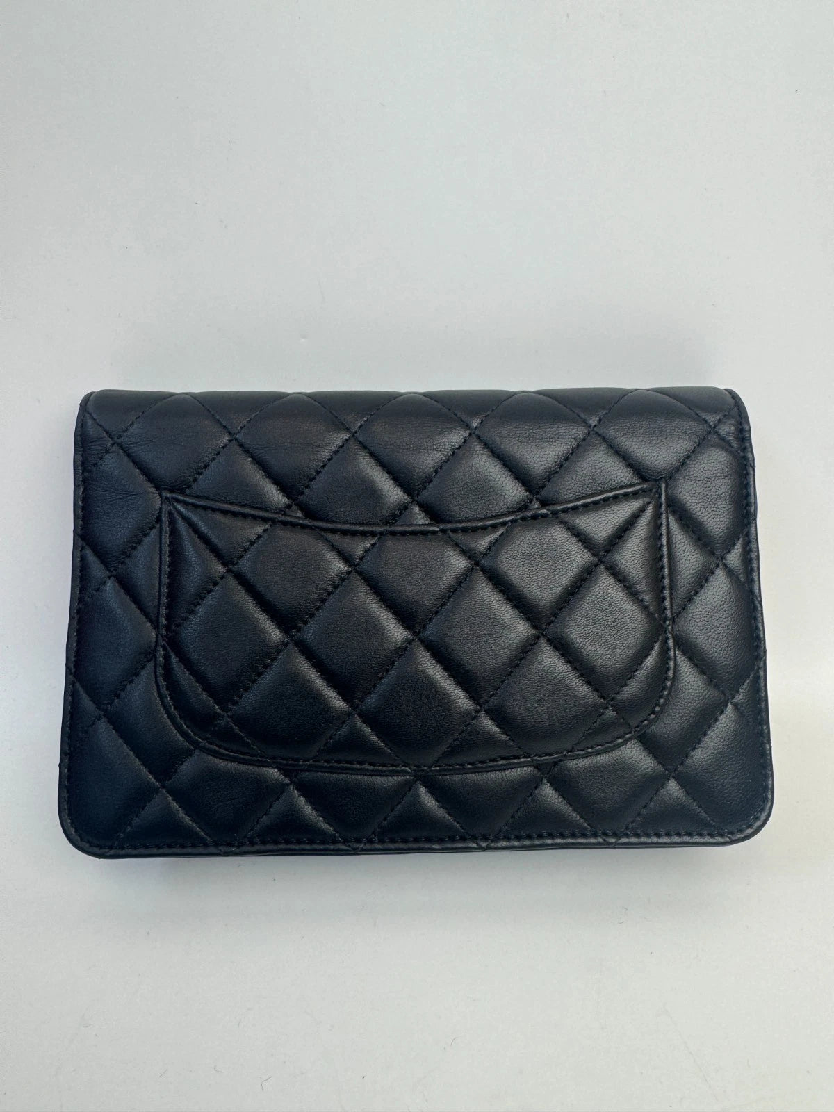 CHANEL CC Chain WOC Diamond Pattern Calfskin Crossbody bag Women Black Silver