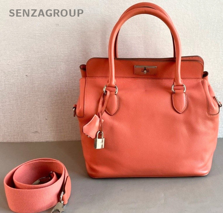 Hermès Toolbox 26 Top Handle Shoulder Crossbody Bag Orange Women