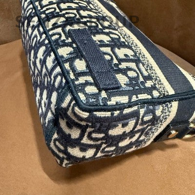 Dior Camp Oblique 2Way Shoulder Crossbody Bag Blue Gold Women