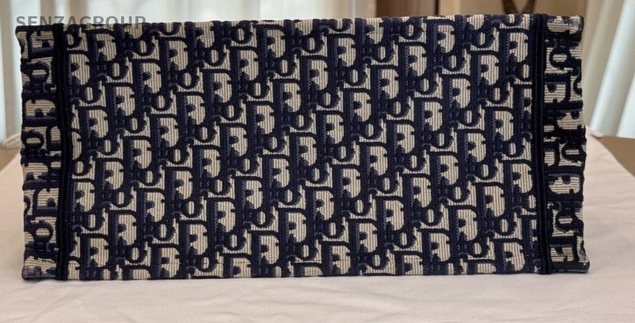 Christian Dior MM Monogram Tote Top Handle Bag Blue Women