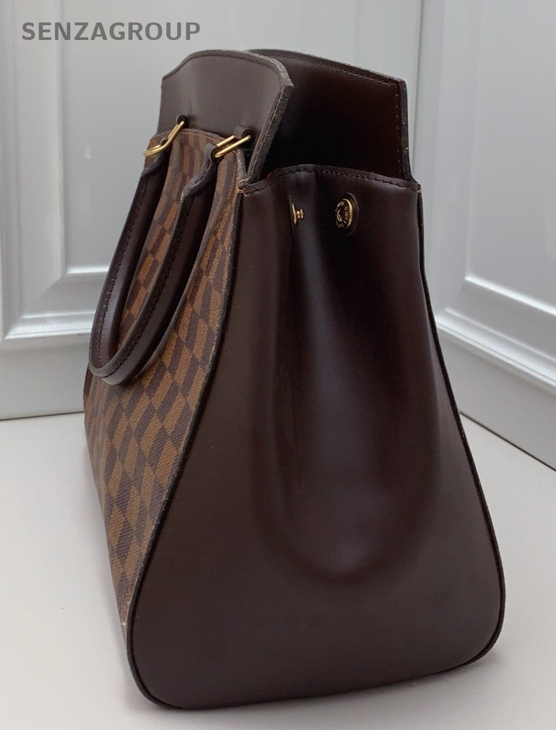 Louis Vuitton Damier 2Way Top Handle Bag Shoulder Bag Brown Gold Women Classic