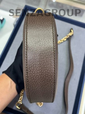 Gucci Ophidia GG Round Chain Crossbody Bag Brown Gold Women's Classic