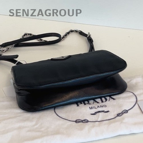 Prada Re-Edition1995 Chain Shoulder Bag Crossbody Black Silver Women Classic