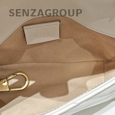 Gucci Marmont Mini White Gold Chain Shoulder Crossbody Bag