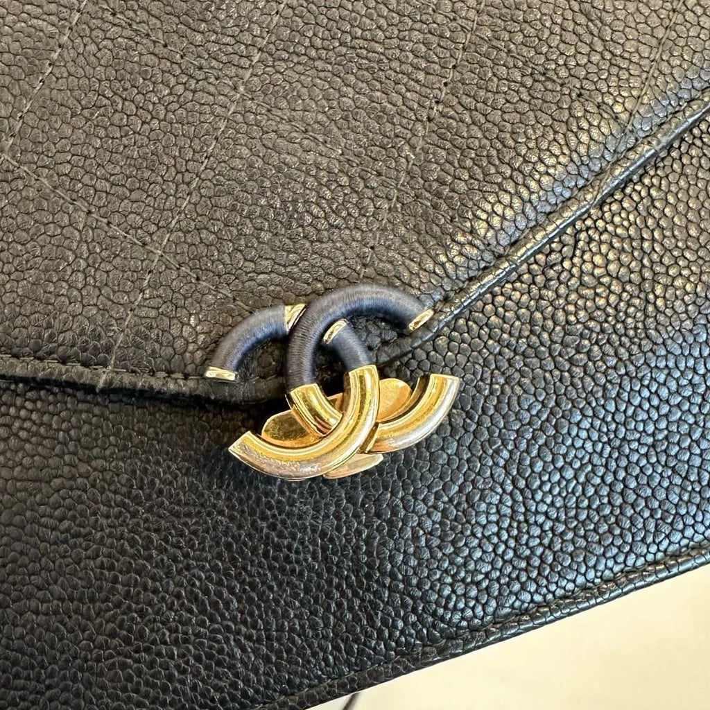 Chanel Cuba Woc Calfskin Crossbody Bag Black Gold Excellent