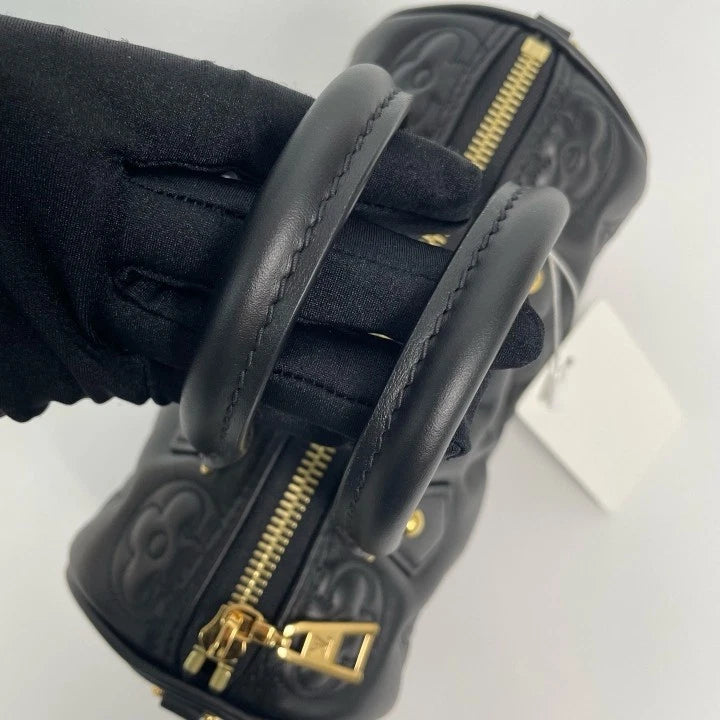 Louis Vuitton Papillon BB Black Embossed Barrel Bag Women